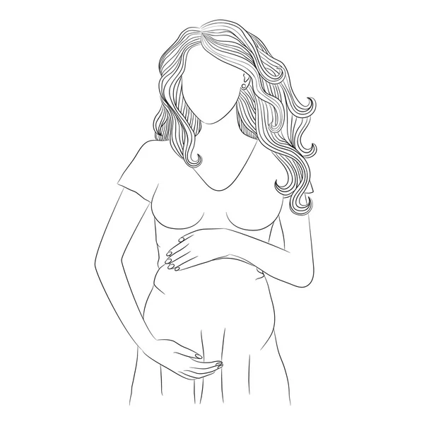 Belle silhouette de femme enceinte — Image vectorielle