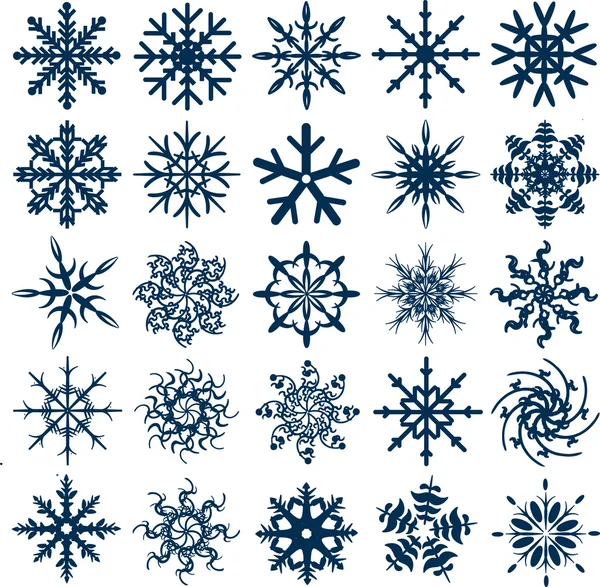 Mavi vektör kar tanesi koleksiyonu