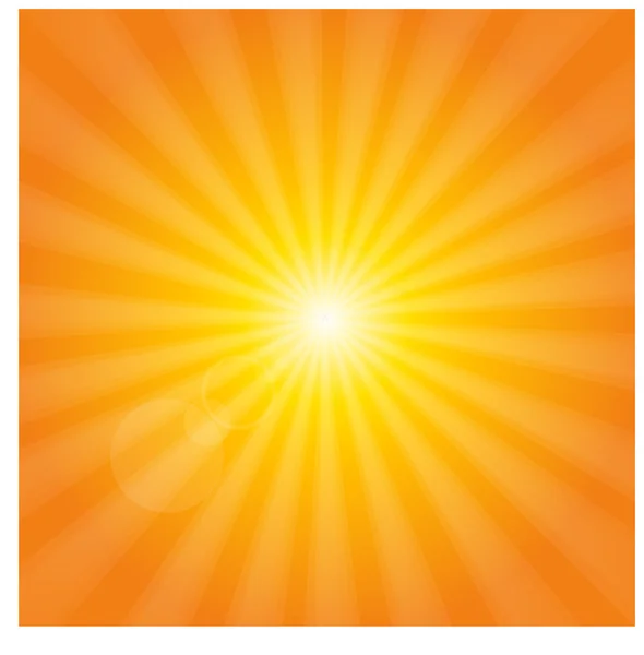 Orange yellow glowing vector eps10 sun background — Stock Vector