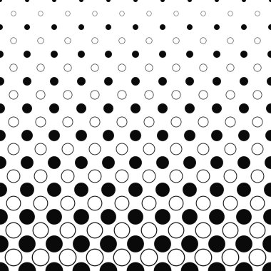 Sorunsuz siyah ve beyaz soyut daire desen