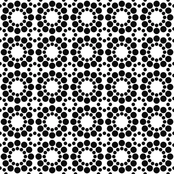 黑白色的无缝圆图案设计 — 图库矢量图片