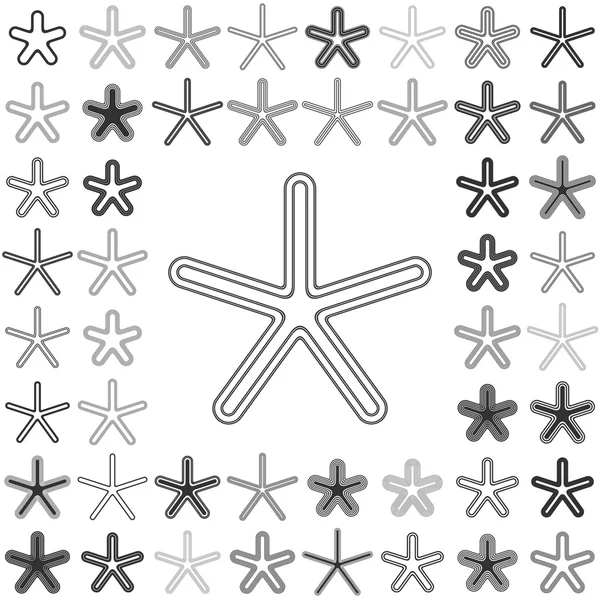 Line star icon design set — Stock Vector