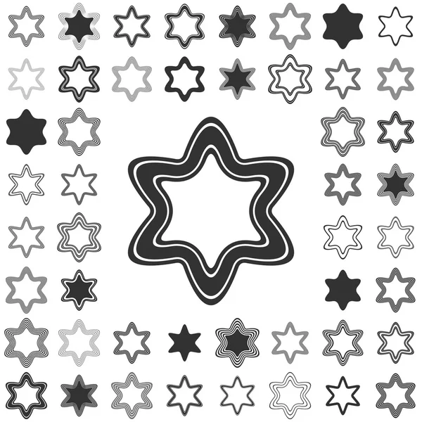 Conjunto de design de ícone de estrela de linha — Vetor de Stock
