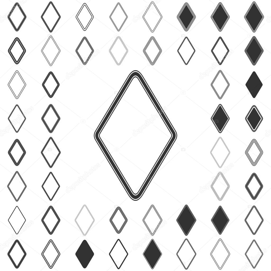 Line rhombus logo design set