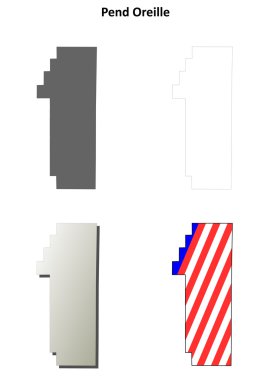 Bekleme Oreille County, Washington anahat harita seti