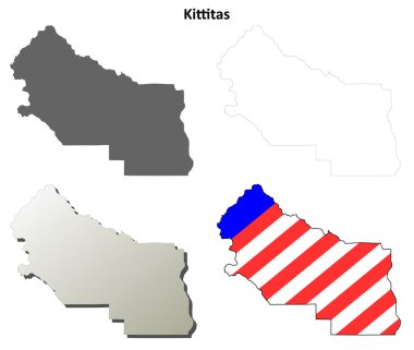 Kittitas County, Washington anahat harita seti