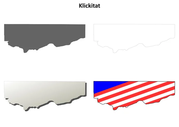 克利基塔特县，华盛顿大纲设置的地图 — 图库矢量图片