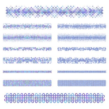 Grafik tasarım öğeleri - mavi bölücü satır kümesi