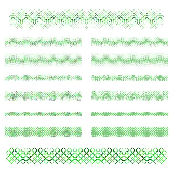 Элементы дизайна - набор линий делителей зеленого квадрата — стоковый вектор