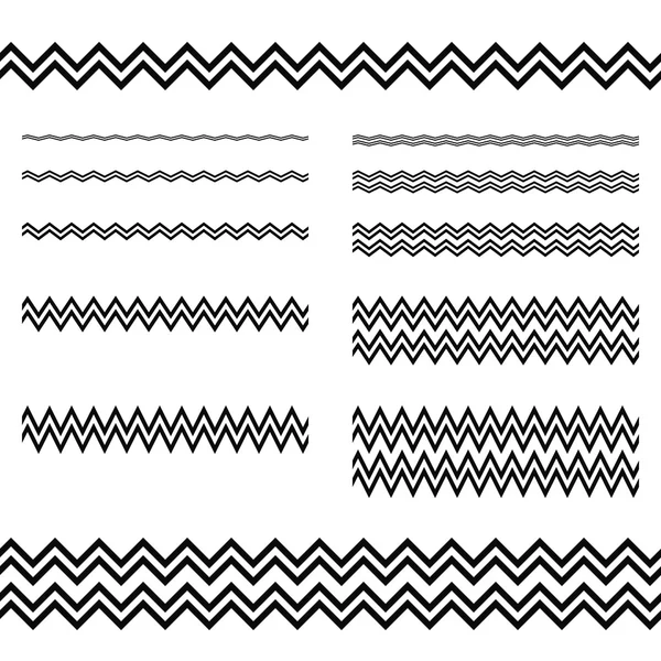 Graphic design elements - zigzag line divider set — Stock Vector