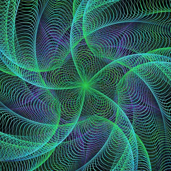 Αφηρημένη περιστρεφόμενο fractal πράσινο υπόβαθρο — Διανυσματικό Αρχείο