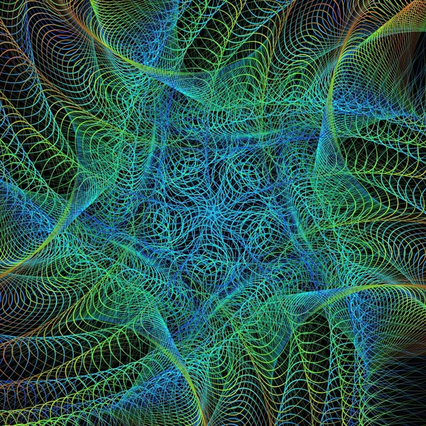 Abstract green fractal art design background — Stock Vector