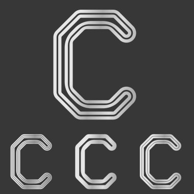 Gümüş harf c logo tasarım kümesi