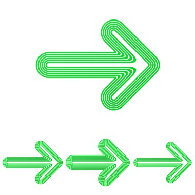 Yeşil hat ok logo tasarım kümesi