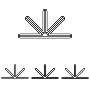 Siyah çizgi geometrik logo tasarım kümesi