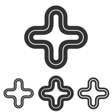 Artı satır logo tasarım kümesi