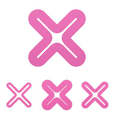 Pembe çizgi kaldırmak logo tasarım kümesi