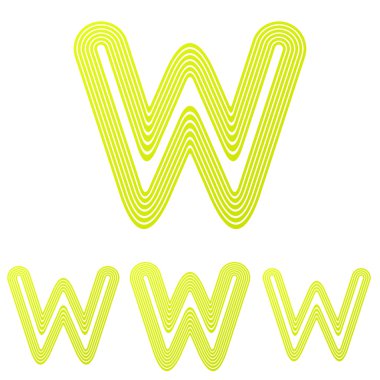 Sarı çizgi w logo tasarım kümesi