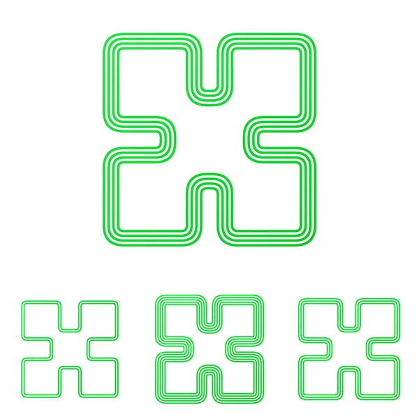 グリーン ライン技術のロゴ デザイン セット — ストックベクタ