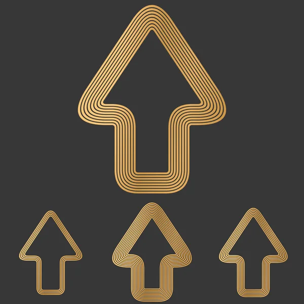 Línea de bronce adelante logo diseño conjunto — Vector de stock