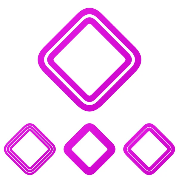 Набір макетів жирною лінією пурпурного квадратних логотип — стоковий вектор
