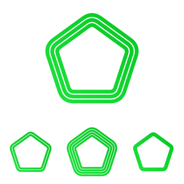 Verde cinque angolo logo design set — Vettoriale Stock