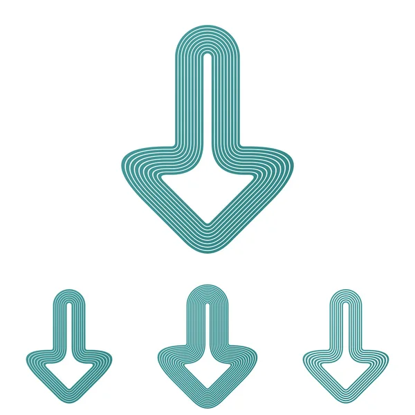 Teal línea descargar logo design set — Archivo Imágenes Vectoriales