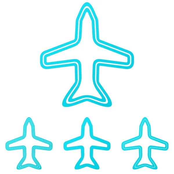 青色线飞机徽标设计方案集 — 图库矢量图片