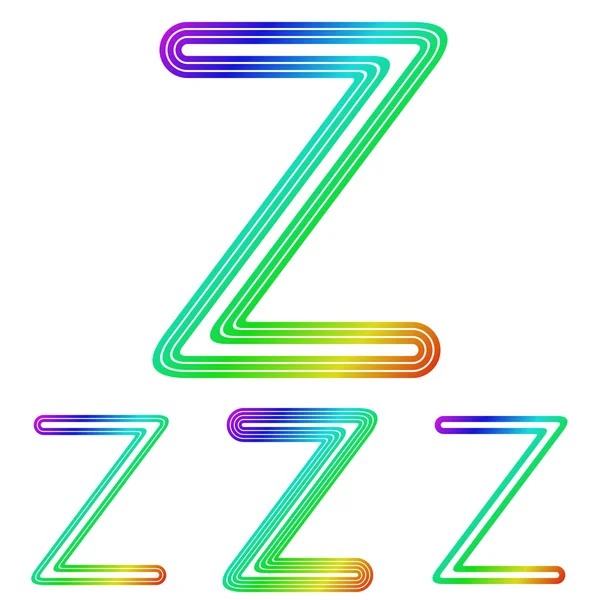 Rainbow line z logo design set — Stock Vector