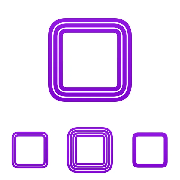 Línea púrpura diseño de logotipo cuadrado conjunto — Archivo Imágenes Vectoriales