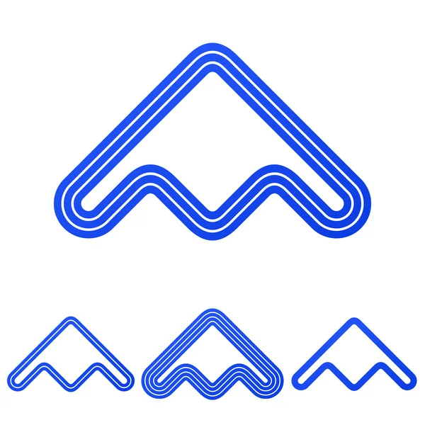 Línea azul diseño del logotipo del producto conjunto — Archivo Imágenes Vectoriales