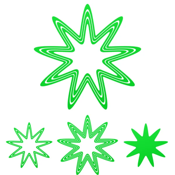 Green line star logo design set — Stock Vector