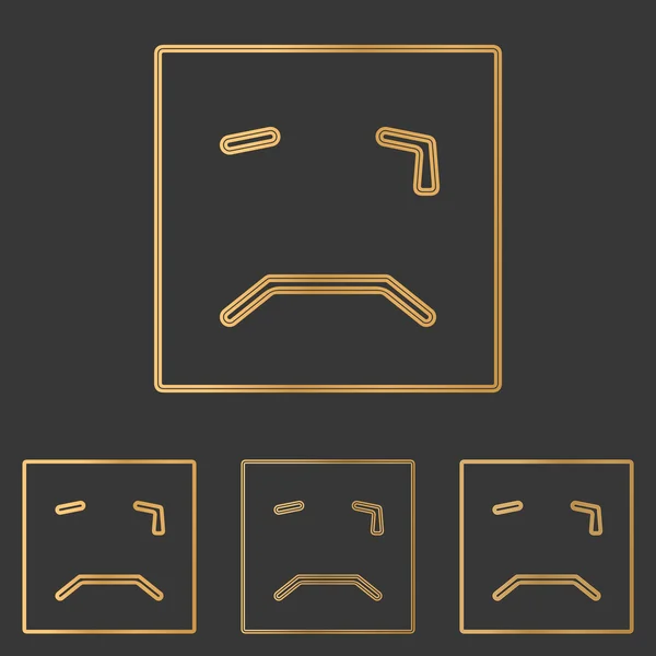 Bronze quadrado choro rosto logotipo definido — Vetor de Stock