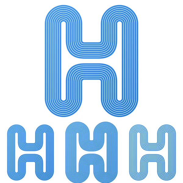 Kék levélben h logo design meg — Stock Vector