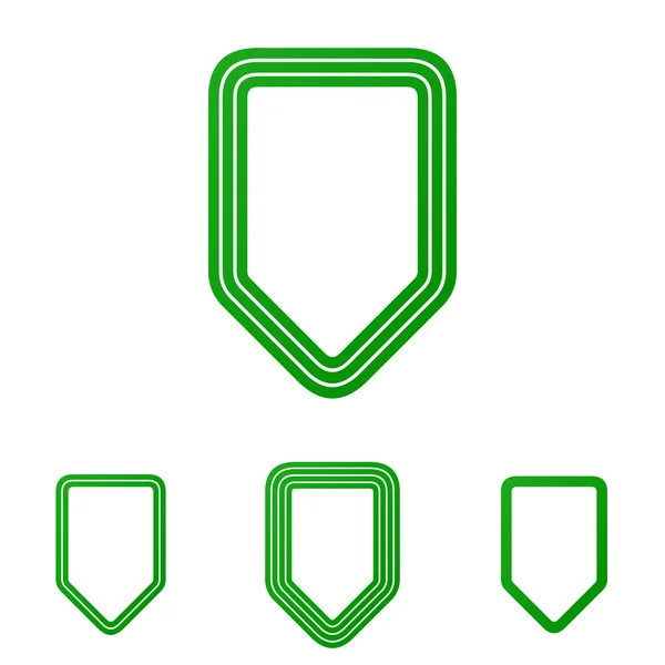 Grüne Linie Schild Logo Design Set — Stockvektor