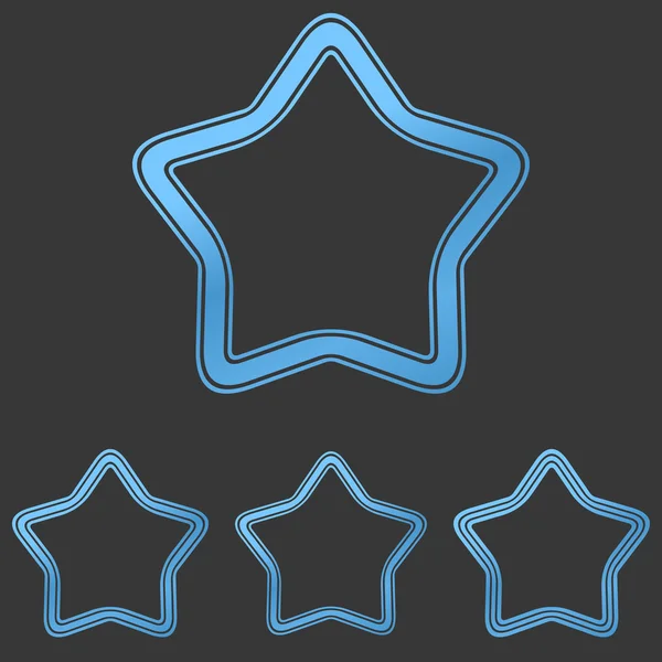 Línea azul estrella logo diseño conjunto — Vector de stock