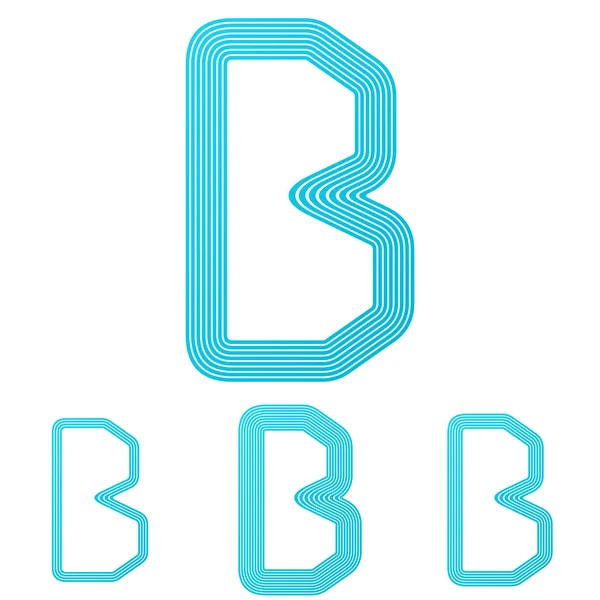 Cyan letter b logo design set — Stock Vector