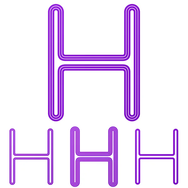 Purple letter h logo design set — Stock Vector