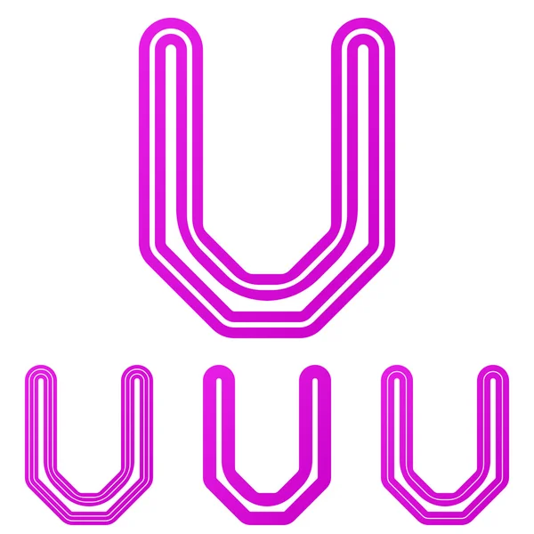 Magenta linea u logo design set — Vettoriale Stock