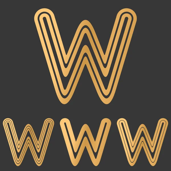 Bronze line w logo design set — Stock Vector