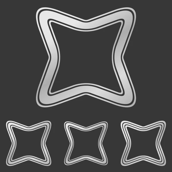 Plata línea cuadrada logo diseño conjunto — Vector de stock