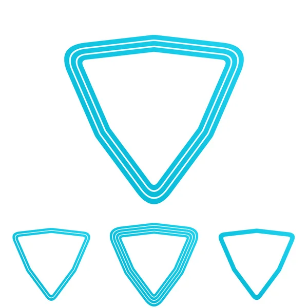 Conjunto de design de logotipo de triângulo de linha ciana — Vetor de Stock