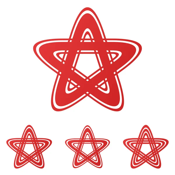 Conjunto de diseño de logo estrella roja — Vector de stock
