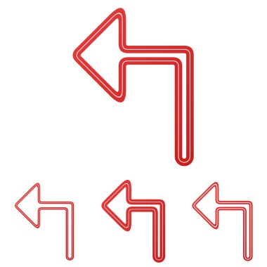 Kırmızı çizgi ok logo tasarım kümesi açmak