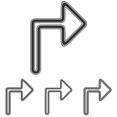 Siyah çizgi logo tasarım kümesi dönüm