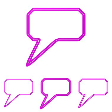 Kırmızı çizgi yorum logo tasarım kümesi