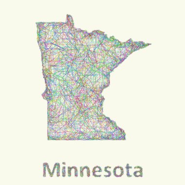 Minnesota line art map clipart