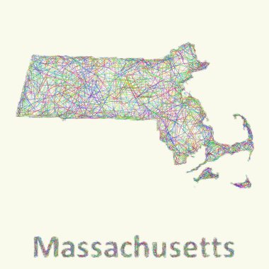 Massachusetts çizgi sanat Haritası