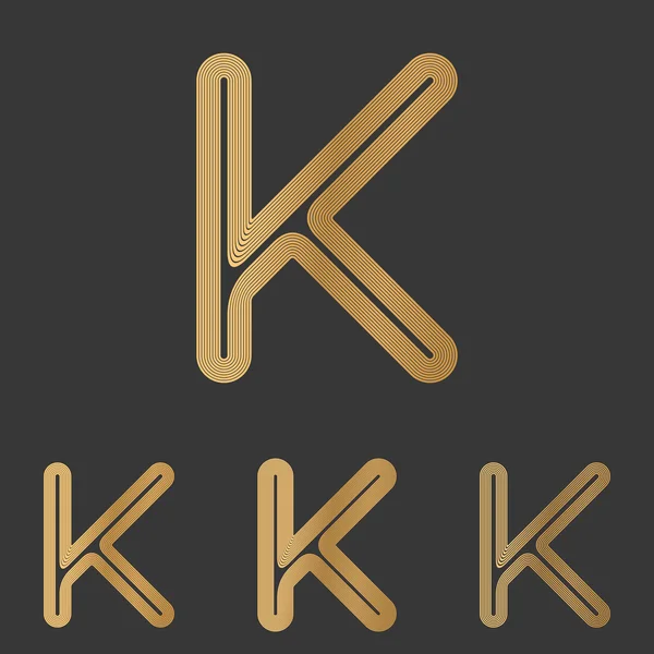 Ensemble de logo en bronze lettre k — Image vectorielle