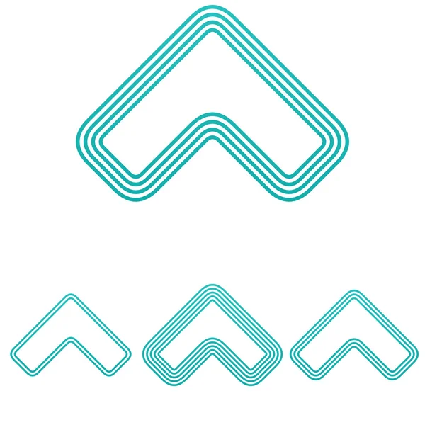 Luz azul seta logotipo conjunto de design —  Vetores de Stock